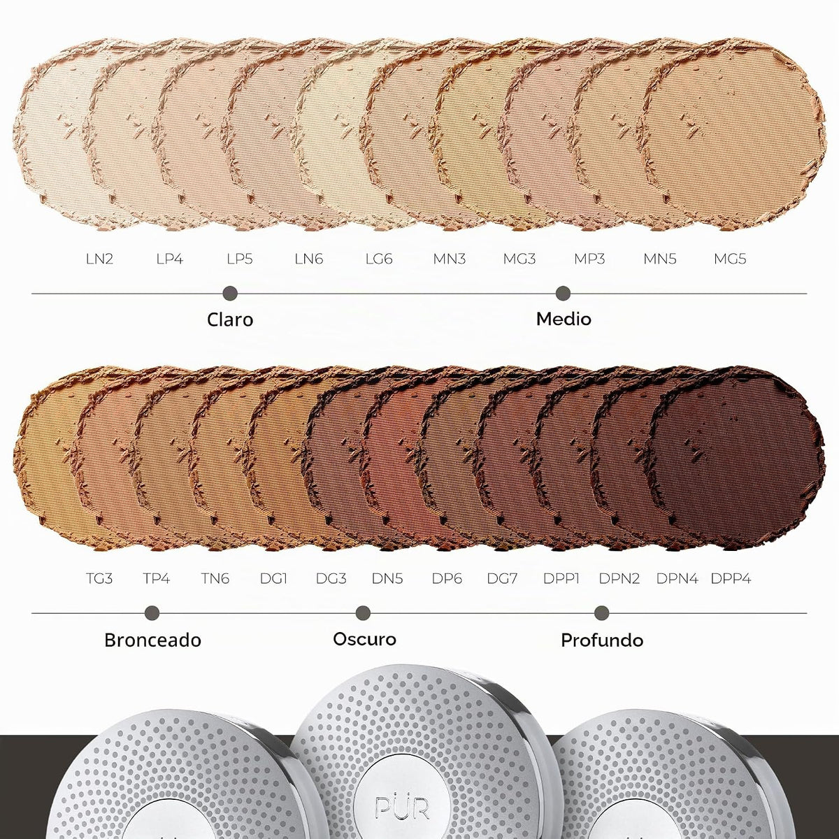 Base de maquillaje mineral prensada 4 en 1 PÜR con SPF 15