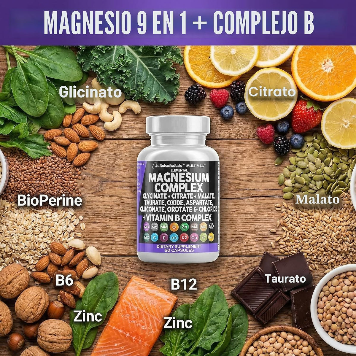 Complejo de magnesio de Clean Nutraceuticals con citrato de glicina...