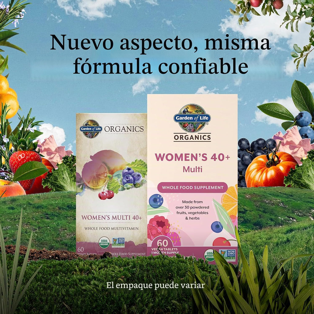 Garden of Life Organics Vitaminas para Mujeres de 40+ - 60 Tabletas...