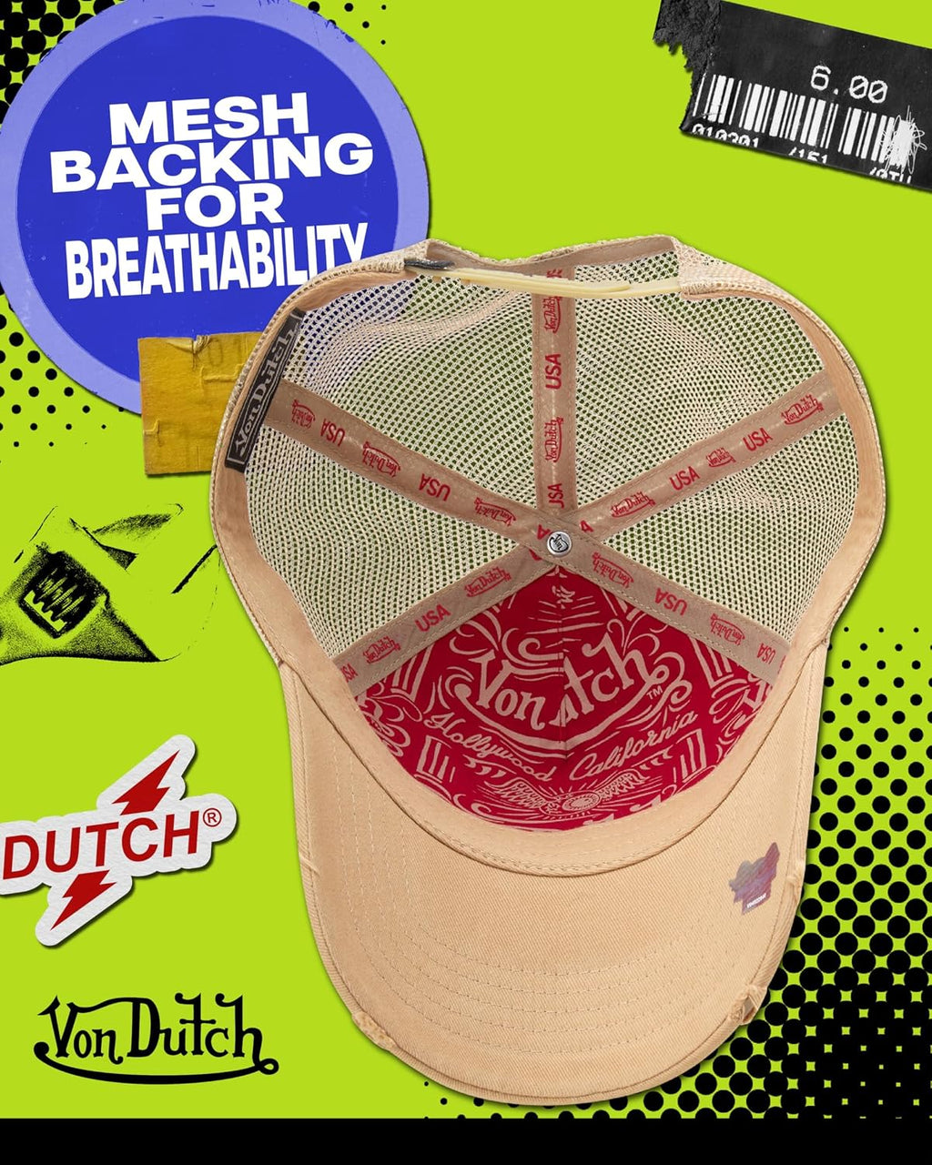 Von Dutch Gorra unisex de camionero \u2013 Gorra de béisbol retro c...