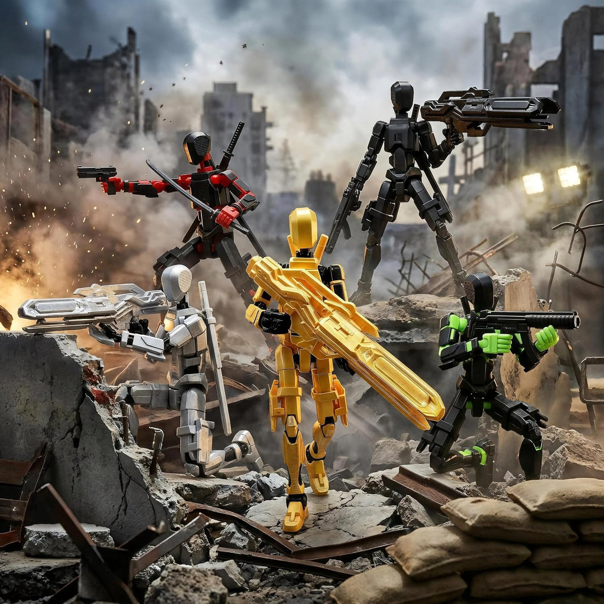 Titan 13 - Juego de figuras de acción de robot simulado multiarticu...