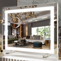 FENNIO Espejo de tocador con luces, espejo de maquillaje iluminado...