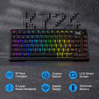 Redragon K724 PRO Teclado inalámbrico para juegos con junta de 81 t...