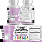 Clean Nutraceuticals Pastillas de Colágeno 1000mg Biotina 10000mcg...